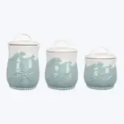 Coastal Ceramic Beach Chic Canister Set of 3