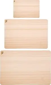 [Shun] Cutlery Hinoki 3 Piece Cutting Board Set, Small, Medium and Large Boards, Wooden Japanese Chopping Board for Kitchen, Medium-Soft Wood Preserves Knife Edges, Forest Stewardship Council Certified