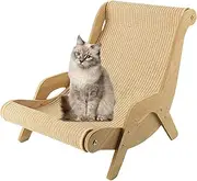 Cat Chair - No Assembly Required | Chair With Sisal Scratcher For Indoor Cats | Sisal Cat Lounge Chair, Pet-Friendly Multi-Functional Cat Scratcher, Cat Scratch Chair For Balcony, Bedroom, Garden
