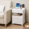 [特價]《C&B》設計家座充日式床頭邊桌櫃-木紋白色