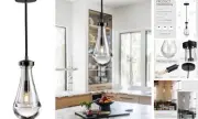 Raindrop Pendant Light, Black Glass Pendant Lighting, Hand Blown Teardrops