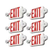 FREELICHT 6 Pack Exit Sign with Emergency Lights, Two LED Adjustable Head Eme...