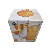 Libbey Glass Set Of 4 Pueblo Orange Juice 16.5 Oz. Ribbed New