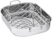 Amazon Basics Stainless Steel Rectangular Roasting Pan with