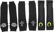 [ERINGOGO] 3 Pair Ninja Style Fingerless Gloves for Women Cosplay Accessories Enhanced Dexterity Arm Warmers Knitted Half Finger Gloves for Themed Events and Group Activities