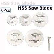 6Pcs 22-44mm HSS Circular Saw Blade With Mandrel For Dremel Drill Rotary Tools