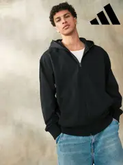 adidas Black ALL SZN Fleece Full-Zip Hoodie (307208) | $115