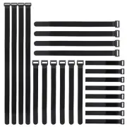 24 Pack Reusable Fastening Cable Straps Hook and Loop Cord Ties Wire Management