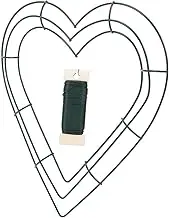 EXQUIMEUBLE Heart Garland Decoration Home Decor Wire Wreath Forms Metal Hoops for Crafts Welcome Wreath Wreath Rings Wreath Hoop Decorative Flower Wreath Iron Dark Green