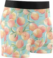 [FRODOTGV] Pink Watercolor Peaches Mens Boxer Brief Shorts Athletic Underwear for Men Compression Interiores Para Hombres