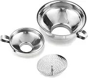 Canning Funnel for Wide and Regular Jars, Wide Mouth Funnel Stainless Steel Funnel for Kitchen Use, Metal Funnel Set for Transferring Liquid Power Jam Grains Dry Wet Ingredients- 3 Pack