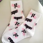 OOPS TAPE 粉色韓國時尚襪子 - 韓國製造