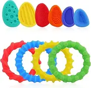 Sensory Fidget Toy, Pack of 10 Stretchy Fidget Bracelets with Worry Stones, Stress Relief Sensory Toy, Soothe Toddlers for Children, Suitable for Special Needs Autistic Children
