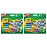 16x Crayola Metallic Markers Colouring/Drawing Art/Craft Kids Stationery 3y+