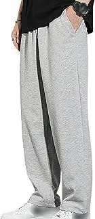 [Generic] Men's Loose Fit Sweatpants Casual Stretch Elastic Waist Pant Mens Baggy Open Bottom Straight Leg Streetwear