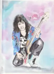 KISS SATANS MUSIC ORIGINAL COMIC ART PAGE 8 , WATERCOLOR 12X9 ONE-OF A KIND
