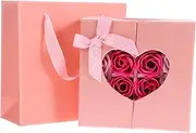Beavorty Flower Box Soap Flowers Pink Decor 16pcs Floral Soaps Set Ideal for Mother's Day