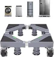 FJANKUI Mini Fridge Stand, Mobile Multi-Functional Adjustable Refrigerator Universal Stand Base with 4 Sturdy Feet and 4 Locking Wheels for Fridge Washing Dryer