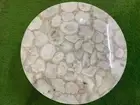 36" White Agate Center Table Top Handmade Natural Stones Work