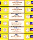 "Seven Chakra" 6 Packets Nag Champa Satya Incense Sticks (6x 15g Packets)
