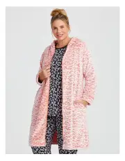 [Taking Shape] Embossed Animal Dressing Gown in Peach Sorbet