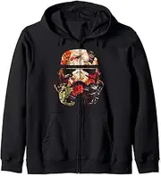 [STAR WARS] Stormtrooper Floral Silhouette Fill Zip Hoodie