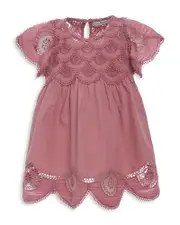 Sea Girls' Drea Embroidery Flutter Sleeved Dress - Little Kid, Big Kid