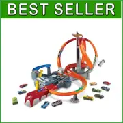 Track Set Spin Storm - 3 Intersections & Motorized Booster for Epic Racing Fun