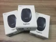 3x Logitech B100 Mouse Corded wire Optical USB (910-001439) pc