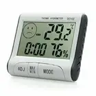 MINI DIGITAL INDOOR THERMOMETER HYGROMETER CLOCK HUMIDITY METER TEMPERATURE LCD