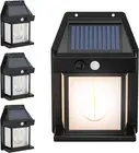 Solar Wall Light, 4 Pack Motion Sensor Solar Fence Lights with 3 Modes, IP65 Wat