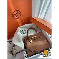 在飛比找蝦皮購物優惠-二手Hermès KELLY 牛皮手提/肩背凱莉包 金棕色金