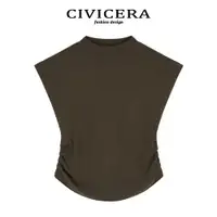 在飛比找ETMall東森購物網優惠-CIVICERA無袖背心修身短款針織衫