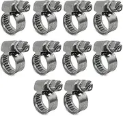 CHUN YUNG DA Embossed Worm Gear Hose Clamps Size#2, 5/16 To 1/2 inch Adjustable Heavy Duty Stainless Steel Hose Clamp, all 304 for Automotive Fuel Injection Line (8-12 mm, 10 Pack)