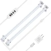 Grow Light Strip, Martvex LED Grow Lights for Indoor Plants – Full Spectrum White Plant Light with Sunlike Daylight, Auto On/Off Timer, 96 LEDs & 10 Dimmable Levels (2 Packs)