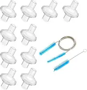 10 Pack Universal Disposable CPAP Filters for ResMed CPAP Machines + 1 Set CPAP Tube Cleaning Brush