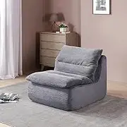 NNQ Bean Bag Chair for Adults, Corduroy Bean Bag Chair with High-Density Memory Foam, Single Sofa Chair Comfortable Reading Chair for Living Room, Bedroom, Dorm, Apartment (Grey)