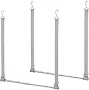 STORAGE MANIAC Adjustable Hanging Closet Rod, Space-Saving Clothes Bar, Extender Double Rod, 2 Pack Webbing