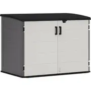 Suncast The Stow-Away Horizontal Resin Storage Shed Store Cabin 4x5FT Peppercorn