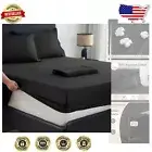 Elegant Black King Cotton Sheets Set - 800 Thread Count, Fits Deep Mattresses