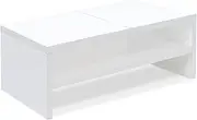 TEAMIX Wooden Monitor Stand Riser-2 Tier White Laptop Stand for Desk, Monitor Riser for TV/Printer/Keyboard, Computer Stand with Storage Home Office Desk Shelf Organization