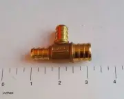 100 PIECES 3/4" X 1/2" X 1/2" PEX TEE BRASS CRIMP FITTINGS ( LEAD FREE )