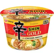 6 Bowl Nongshim Shin Gold Spicy Chicken Broth Ramyun Premium Ramen Noodle Soup