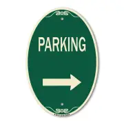 Designer Sign Parking Sign (Right Arrow) 12" x 18" Metal Sign