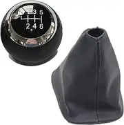 Gear Shift Knobs for Toyota for Corolla E15 E150 2006-2012 5/6 Speed PU Leather Manual Gear Shift Knob Shifter Lever Handle Stick Speed Shift Knob(6 Speed Black Pair)