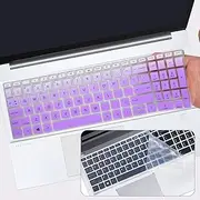 2PCS Keyboard Cover Skin for HP ProBook 450 455 G8 G9 G10 & Probook 650 G8, HP Elitebook 650 655 G8 G9 G10 & ZBook Power G8 G9 15.6" Keyboard Protector, Gradual Purple+Clear