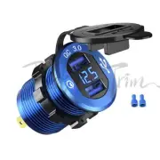 Dual USB Car Quick Charger Cigarette Lighter Socket LED Voltmeter Waterproof 1X