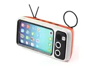 Retro BT Speaker with Mobile Phone Screen Stand,Portable Bluetooth Speaker with AUX FM BT Optional Bluetooth V4.2-ORANGE