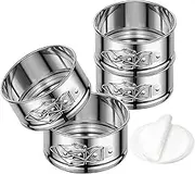 4" Springform Cake Pan, 4 Pcs Stainless Steel Springform Pans with 50 Pcs Paper Liners, Leakproof & Nonstick Cheesecake Pan with Removable Bottom, Small Cake Pan for Mini Pizzas Quiches