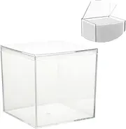 SYGELER 10x10x10cm Clear Acrylic Storage Box | Hygienic Container for Disposable Face Towels, Cleansing Wipes & Towelettes | Bathroom Counter Organizer